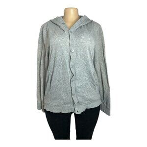 #847 Divided by H&M Size Medium Gray Hooded Button Up Sweater